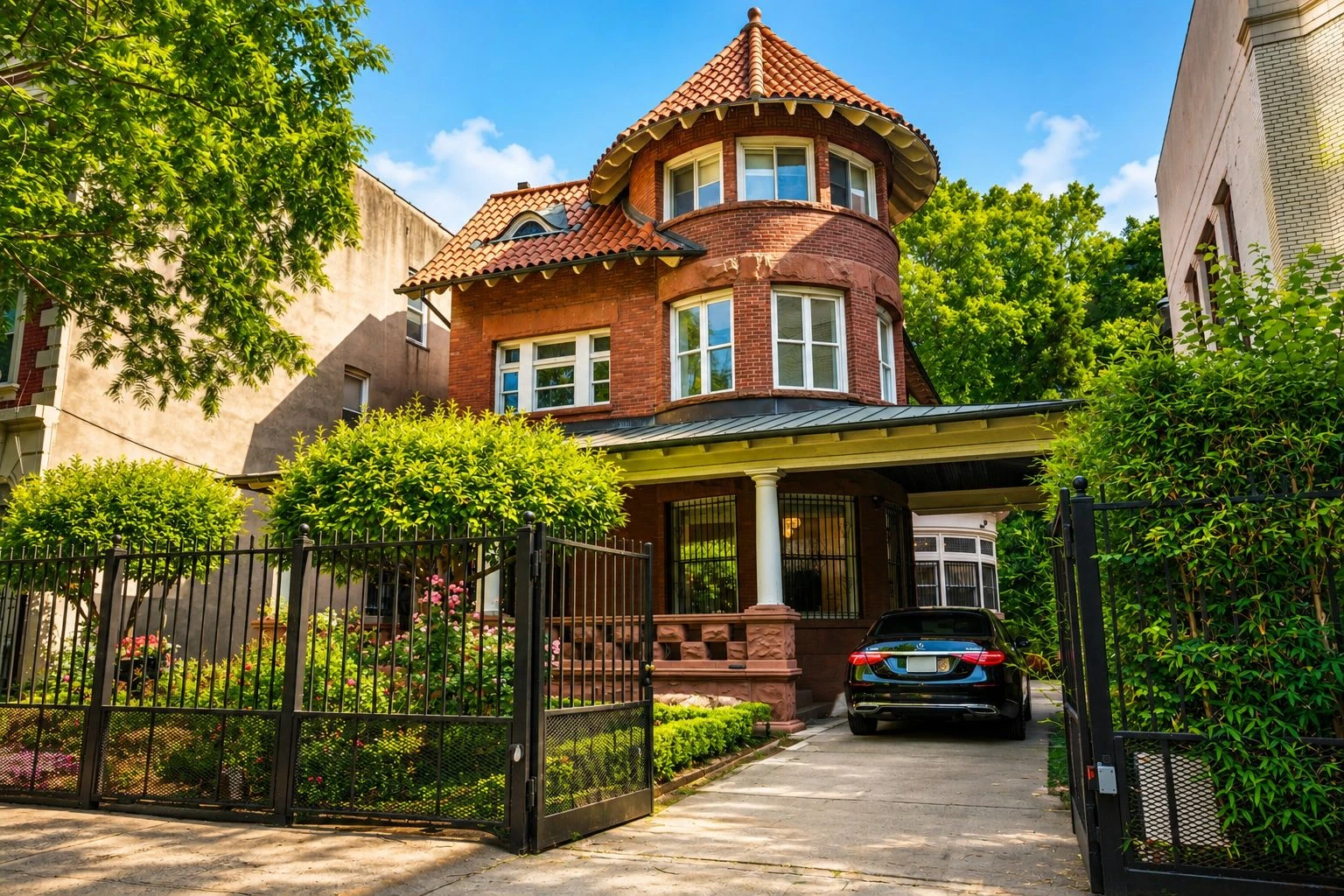 Red brick Victorian house with turret at 1094 Park Place