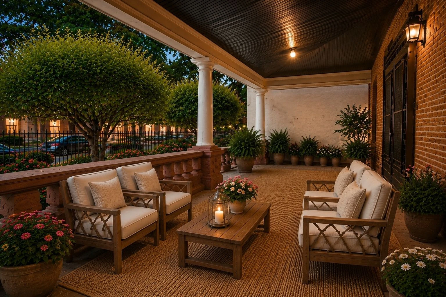 Covered patio with seating area at 1094 Park Place