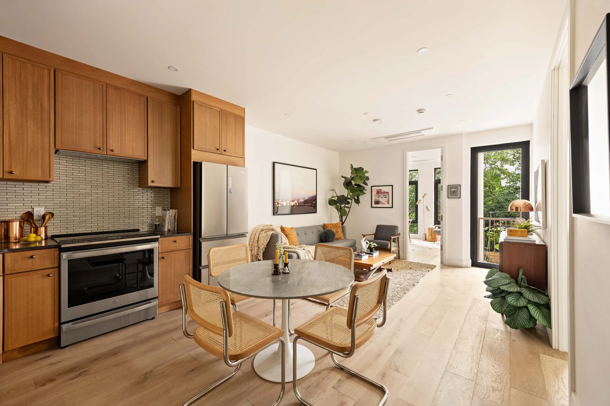Open kitchen and living area at 269 Bainbridge Street