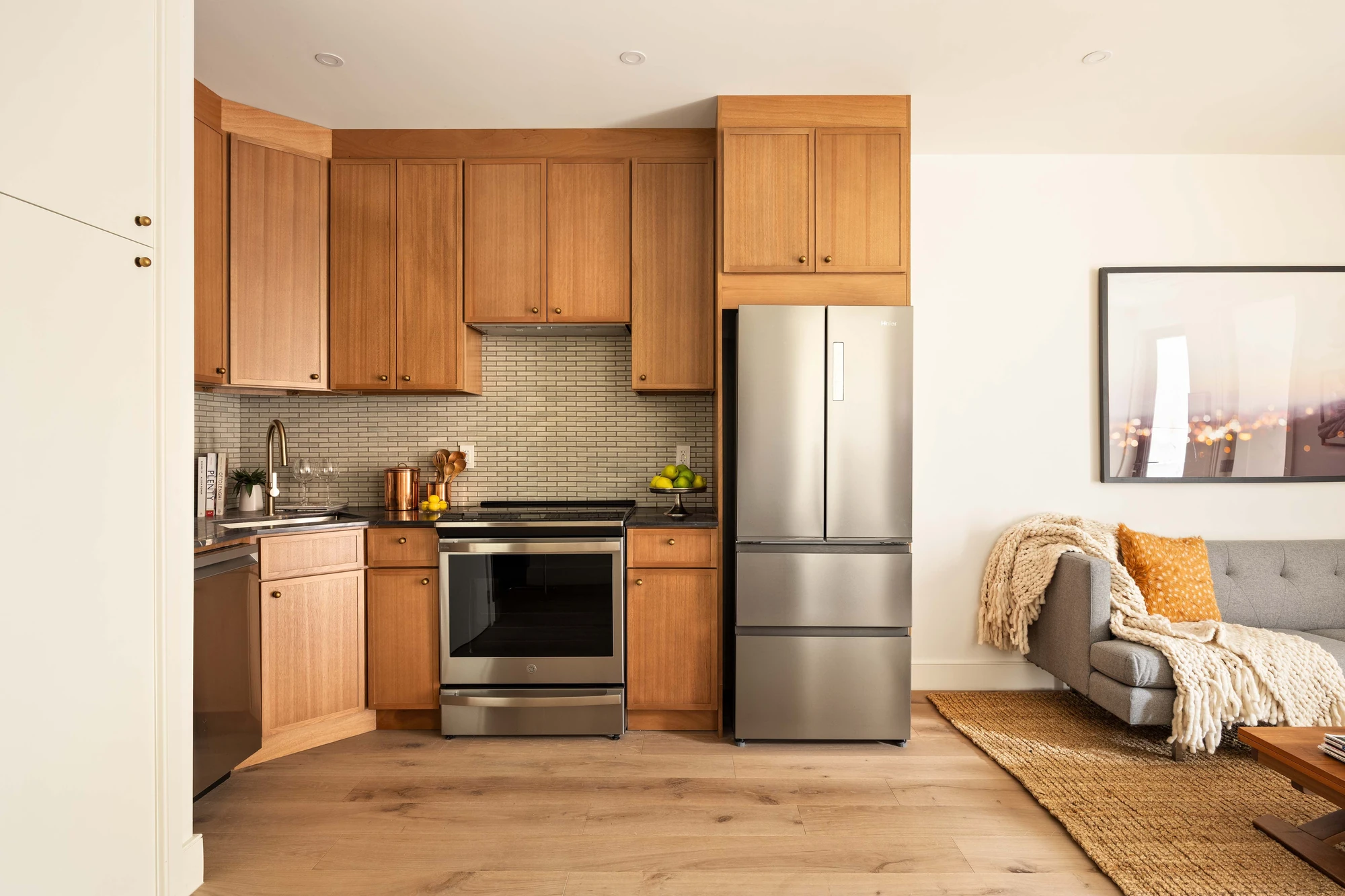 Wood kitchen cabinetry at 269 Bainbridge Street