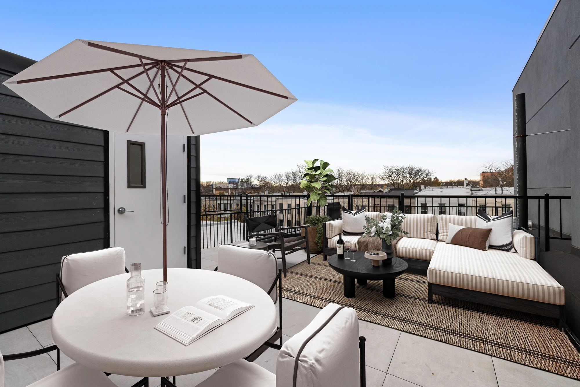 Private furnished roof terrace at 1230 Putnam Avenue