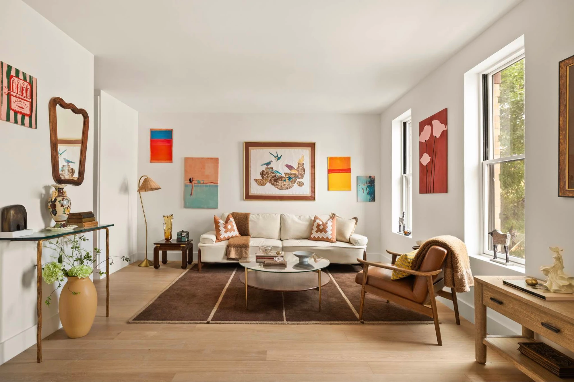Living area with light wood floors at 60-64 Catalpa Avenue #2A