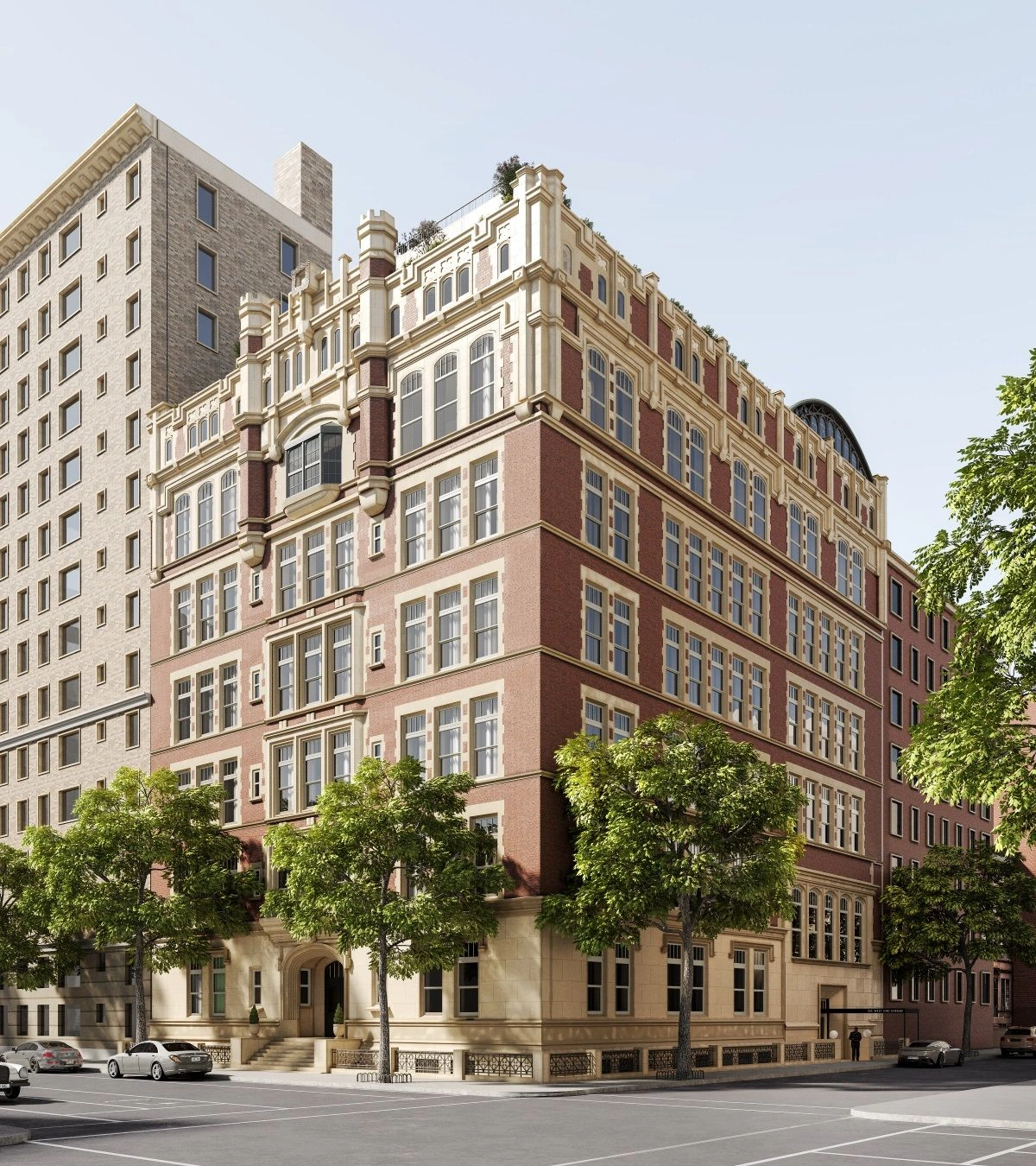 Historic Neo-Renaissance school building at 555 West End Avenue